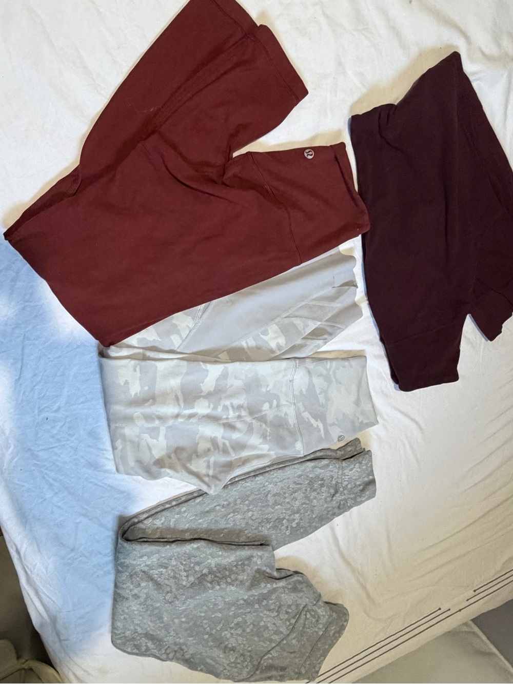 lululemon athletica Leggings Bundle - Burgundy, Maroon, Light Gray, Heather Gray